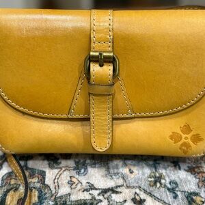 Patricia Nash Torri Yellow Leather Crossbody Bag